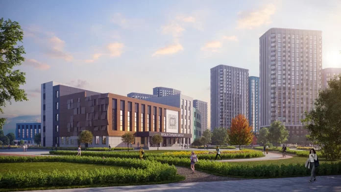 Проектный вид школы в жилом квартале Левобережье // фото: ЮгСтройИнвест