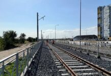 В Левенцовке уложили 85% рельсов новой трамвайной линии В Левенцовке почти завершена укладка новых трамвайных путей // фото: "Ростовский трамвай"