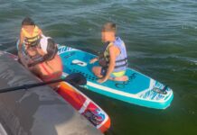 Инспекторы МЧС спасли детей на сапбордах в Таганрогском заливе инспекторы МЧС спасли детей на сапбордах // фото: Telegrma-канал МЧС Ростовской области