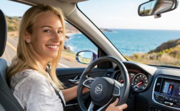 Туристы стали чаще приезжать на Юг России в межсезонье и тратить на 50% больше Девушка за рулем автомобиля путешествует //Фото сгенерировано нейросетью Kandinsky